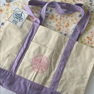 NWT Trader Joes Limited Edition Lavender Reusable LARGE Tote Bag